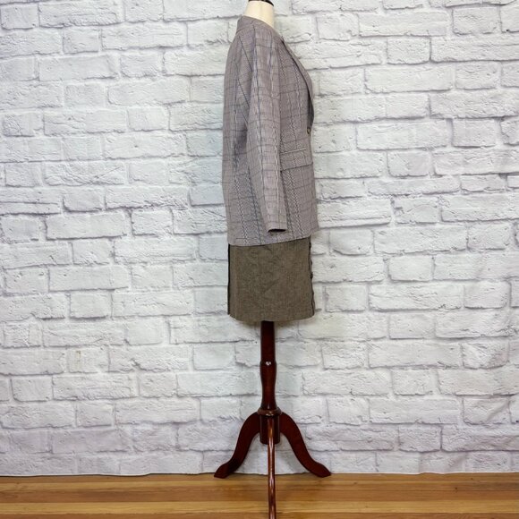 Baum und Pferdgarten Taupe Wool Blend Tweed Button Front Skirt - Picture 7 of 9